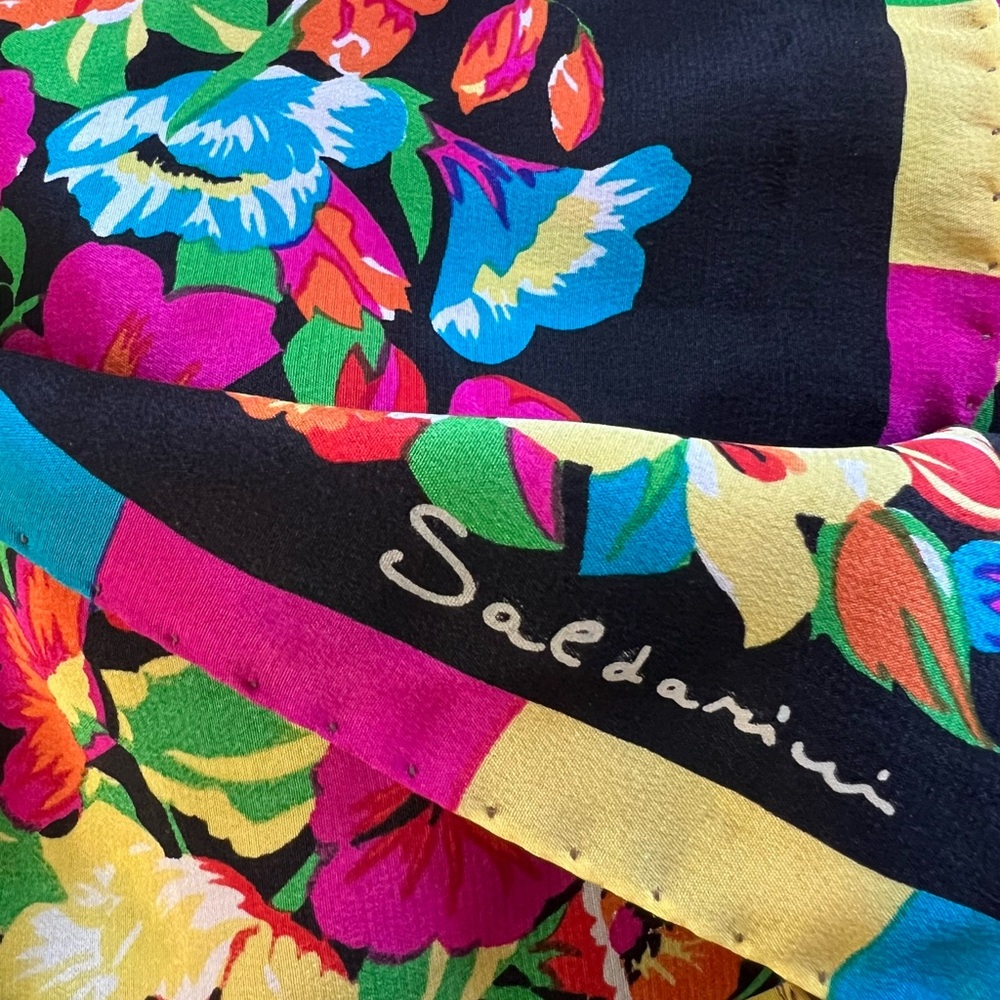 XL Silk Scarf, Made in Italy by Saldarini, Saks Fifth Avenue - Picture 6 of 8